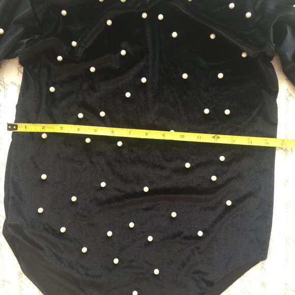 Black Velvet Beaded Body Suit - Picture 7 of 10